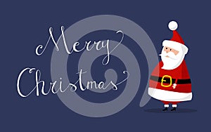 Santa Claus Vector with `Merry Christmas` wishes on the right