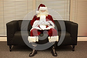 Santa Claus waiting for christmas job