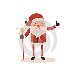 Santa claus on white background. Vector illustration for retro christmas card