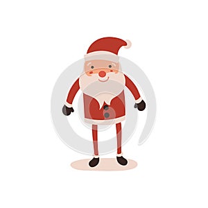 Santa claus on white background. Vector illustration for retro christmas card