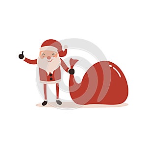 Santa claus on white background. Vector illustration for retro christmas card