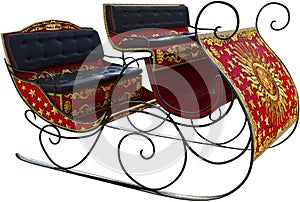 Santa Claus Winter Sleigh Isolated