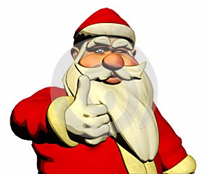 Santa Claus is wishing Good luck and wink