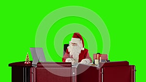 Santa Claus at work, Green Screen, stock footage