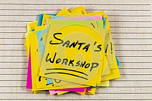 Santa claus workshop list happy Christmas holiday season north pole