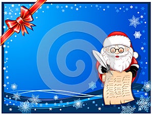 Santa-Claus writing on scroll