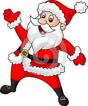 Santa clause cartoon waving hand photo