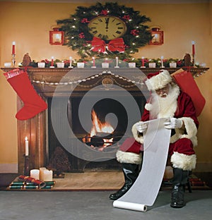 Santa Clause Checking His List