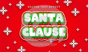 Santa clause editable text effect with christmas event theme