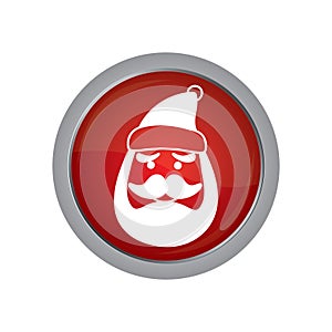 santa clause face button. Vector illustration decorative design