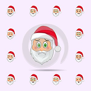 Santa Clause in frowning emoji icon. Santa claus Emoji icons universal set for web and mobile