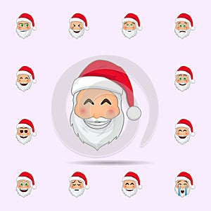 Santa Clause in happy emoji icon. Santa claus Emoji icons universal set for web and mobile