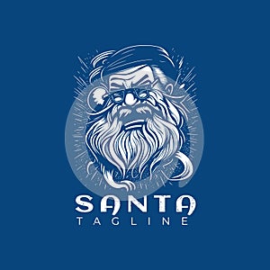 Santa Clause Logo Design Vector Illustration Template Idea