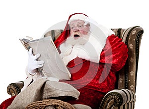Santa Clause reading book