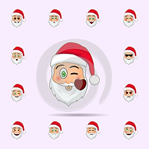 Santa Clause in send a kiss emoji icon. Santa claus Emoji icons universal set for web and mobile