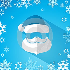 Santa Clause simple head with moustache, beard