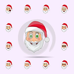 Santa Clause in smile emoji icon. Santa claus Emoji icons universal set for web and mobile