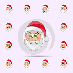 Santa Clause in surprised emoji icon. Santa claus Emoji icons universal set for web and mobile