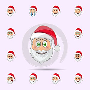 Santa Clause in surprised, smile emoji icon. Santa claus Emoji icons universal set for web and mobile