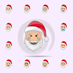 Santa Clause in tears of happiness emoji icon. Santa claus Emoji icons universal set for web and mobile