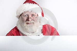 Santa Clause with white board photo