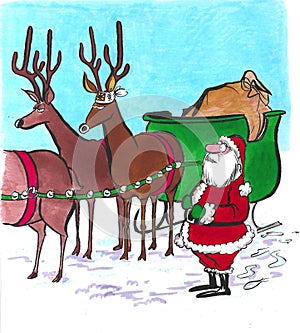 Santa Concerned About Kamikaze Reindeer