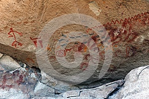 santa cruz argentina prehistoric place, cuevas de las manos hand cave rock art from more than 8000ac