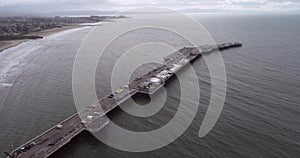 Santa Cruz Beach Boardwalk and Wharf in Background. California. Drone. USA 4