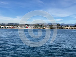 Santa Cruz coastline and boardwalk with rides