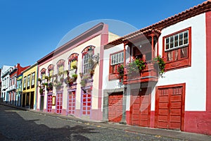 Santa Cruz de La Palma colonial house facades photo