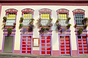 Santa Cruz de La Palma colonial house facades photo