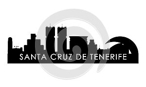 Santa Cruz de Tenerife skyline silhouette.