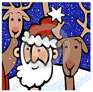 Santa and deer