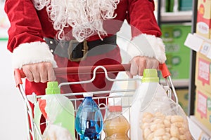 Santa doing grocery shopping