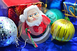 Santa doll gift box and christmas