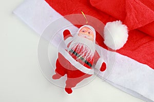 Santa dolls on a white background