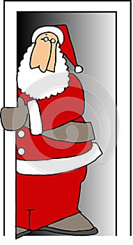 Santa in a doorway