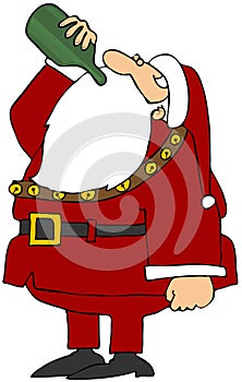 Santa Drinking Wine