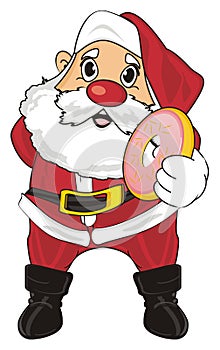 Santa eat a donut