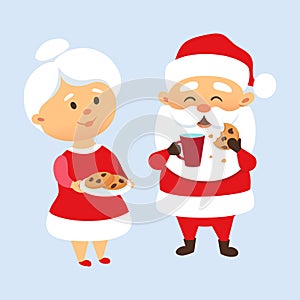 Santa eating cookies photo