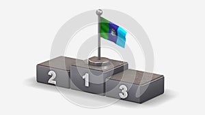 Santa Elena 3D waving flag illustration on winner podium.