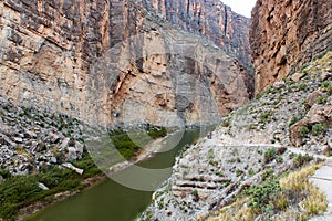 Santa Elena Canyon in Big Bend National Park with trail