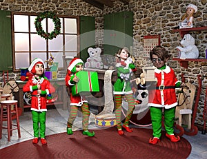 Santa Elves, Elf, Toy Workshop, Christmas, North Pole