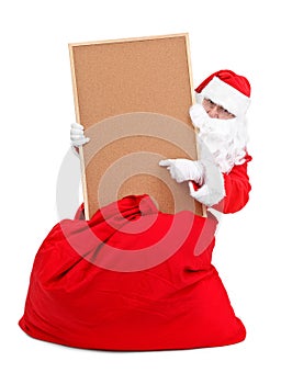 Santa and empty bulletin board