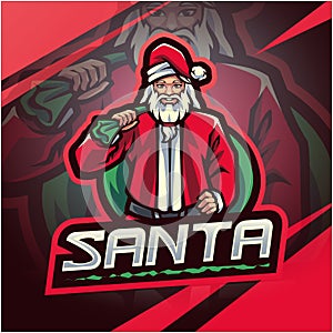 Santa esport mascot logo design