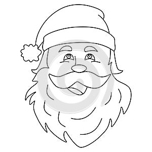 Santa face icon, outline style