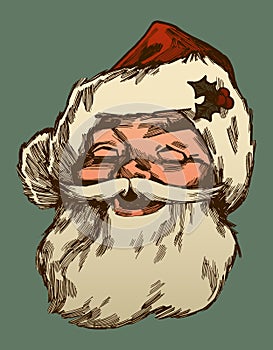 Santa face laughing