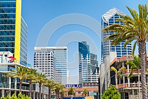 Santa Fe train station and San Diego skyline, CA