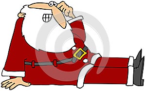 Santa fell on his butt