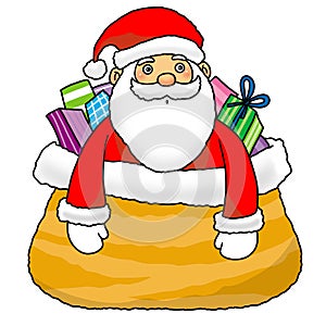 Santa in gift bag